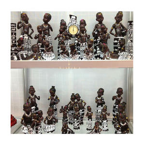 Scultura Decorativa in Poliresina di Bambini Africani Carini per <span class=keywords><strong>Arredamento</strong></span> Casa o Ufficio, Artigianato in Resina Fatto a Mano - Product Image 1