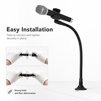 Support de tablette de bureau personnalisé de 13 pouces avec pince, tube flexible en fer galvanisé pour lampe LED et support de microphone