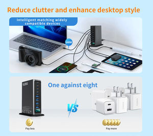 <span class=keywords><strong>Chargeur</strong></span> de bureau USB C PD 100W GaN 520W, adaptateur de charge rapide pour téléphone, station de charge à 8 ports PD 100W, alimentation murale - Product Image 3