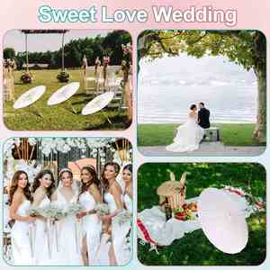 Parasol de mariage en papier blanc chinois pas cher en gros avec logo - Product Image 5
