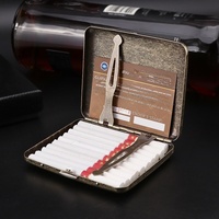 Boîte à cigarettes rectangulaire en bronze à motif floral, étuis à cigarettes, paquets de cigarettes, capacité de 20 cigarettes, étuis en métal