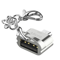 Adaptateur porte-clés OTG en alliage de zinc Jaya neuf, Micro USB vers USB avec protection contre les courts-circuits pour utilisation avec téléphone portable, sortie CC