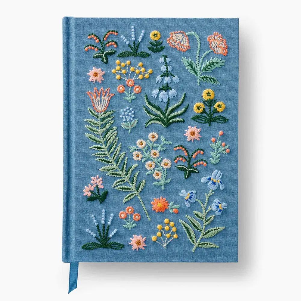 Personalized Handmade Embroidered Cotton And Linen Cover Notebook Embroidery Flower Journal Fabric Hardcover Notebook