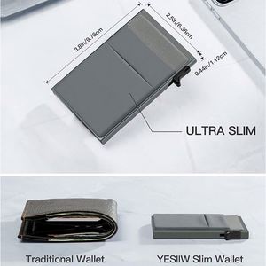 Siy1889 Top Seller Men Aluminum <b>Metal</b> Minimalist Slim Credit Card Holder Front Pocket Automatic Pop up <b>Wallet</b> for Gifts - Product Image 4