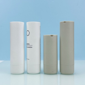 Luxury 30ml 50ml Refillable Eco-friendly Airless <b>Pump</b> <b>Bottle</b> Cosmetic Package Container Matte White Grey with Refill <b>Bottle</b> - Product Image 1