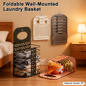 Công suất lớn ráp Treo Giỏ giặt có thể gập lại nhựa lưu trữ giá cho nhà ký túc xá đại học Treo Tường Tổ chức - Product Image 2