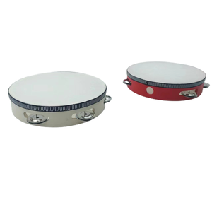Tambourin à main de 8 pouces personnalisé pour mariage, église, <span class=keywords><strong>instrument</strong></span> de <span class=keywords><strong>percussion</strong></span> musical avec logo personnalisé certifié CE en bois et métal - Product Image 5