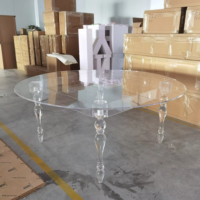 JINFU Möbel Modischer Luxus transparenter Acryl Esstisch für Hochzeits feier