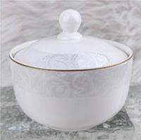Bol en céramique blanc de haute qualité, nouveau style chinois, pour ragoût de nid d'oiseau, avec couvercle, pour soupe chauffante, ou pour concombre de mer