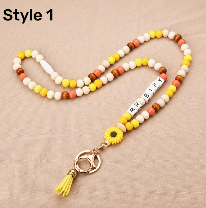 New Hand-woven Cotton Rope Cell Phone Lanyard Bag Lanyard Flower Braided Keychain Lanyard Image 2