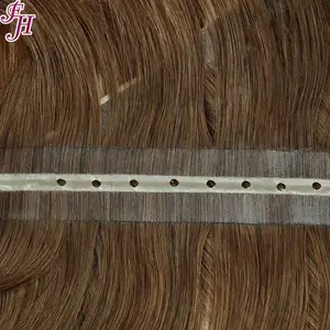 FH remy Russian double drawn hair weft 100g invisible pu human hair seamless skin weft hair extension with hole