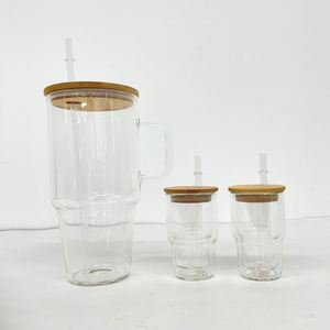 Vaso de vidrio tipo tumbler de 3 oz, transparente, preperforado, de doble pared, para sublimación, tipo globo de nieve, mini vasos de chupito, los más vendidos - Product Image 4