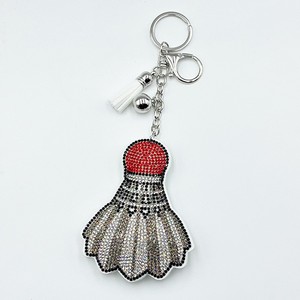 Rhinestone Crystal Badminton Keychain Fashionable Pendant <b>Bag</b> Hanging Crystal Keychains - Product Image 3