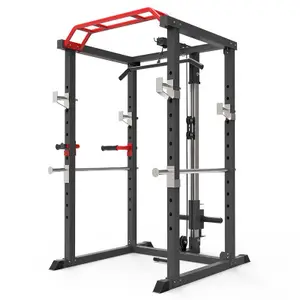 multi functional power cage attachment safe belt dip squat rack stand strength machine fitness gym