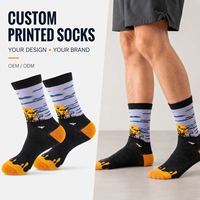 Chaussettes personnalisées sportives OEM pour adultes, automne, en polyester/nylon/coton/bambou/laine, sans couture, résistantes aux déchirures, respirantes