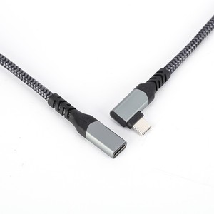 Lung Kay Type C Extension <b>Cable</b> Male 90 Degree <b>To</b> Female <b>USB</b> 3.1 Gen2 5A Data <b>Cable</b> PD100W Fast Charging - Product Image 5