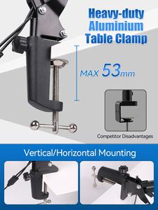 Hochwertige Elektrische Moderne Bügel-Leselampe mit Klappbarem Doppelkopf, LED, 3000-6500K Dimmbar, Schwenkarm-Tischleuchte - Product Image 5