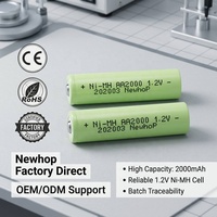 Sel Baterai Akku NiMH 1.2V AA 2500mAh 2200mAh 2000mAh Baterai Isi Ulang Ni-MH Low Self-Discharge Button Top Cell untuk Mainan