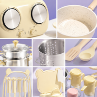 Ensemble de cuisine miniature pour enfants, cuisinière électrique à double brûleur, ustensiles de qualité alimentaire, jouet de jeu de rôle mini chef