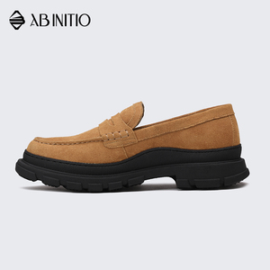 Chaussures formelles en cuir suédé souple pour hommes, baskets de marque, marron doux, formelles, décontractées - Product Image 4