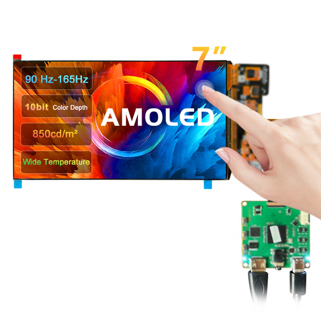 Custom 7 Inch 1920x1080 Oled Screen 165HZ 850 High Brightness On-cell Touch AMOLED Display Module for Gaming Raspberry PI