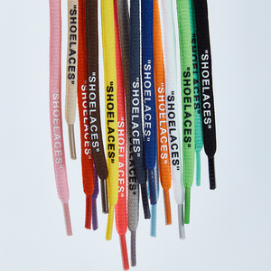 사용자 정의 80-160cm 컬러 탄성 타원형 인쇄 폴리에스터 신발 끈 - Product Image 1