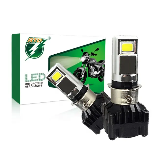 Farol de led para motocicleta, atacado rtd M02D-C 25w, h4 s2 ba20d h6 t19 2500lm, atv, cob, motor, lâmpada