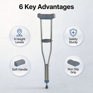 Adjustable Stainless Steel Walking Cane with Seat for Elder of Disabled - Product Image 3