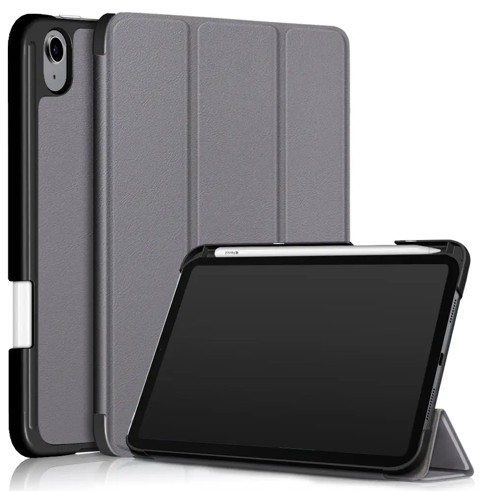 Estojo flip inteligente para tablet e ipad, capa tpu de couro para ipad mini 6 com suporte para caneta