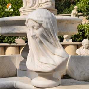 Busto de Mujer Tallado a Mano <span class=keywords><strong>en</strong></span> Mármol Blanco MILY <span class=keywords><strong>con</strong></span> <span class=keywords><strong>Velo</strong></span> para Decoración - Product Image 4