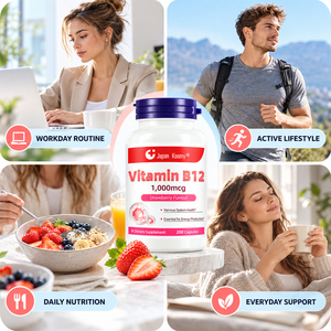 Ingrédients personnalisés Shecome Vitamine B12 1000 mcg Complément alimentaire pour soutenir la santé du système nerveux chez les adultes Capsules de vitamine B12 - Product Image 6