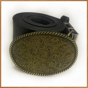 Benutzer definierte Western Cowboy antike Metalls chnalle Logo Zink legierung Blumen form Gürtels chnalle - Product Image 6