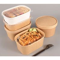Boîte à lunch jetable en papier kraft avec logo personnalisé, pour la restauration rapide à emporter, 3 compartiments pour les ailes de poulet frites et les frites