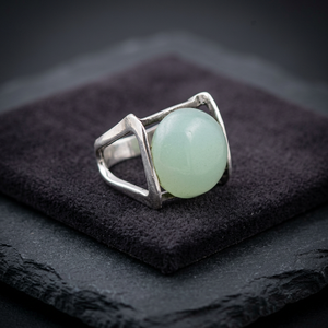 แหวนเงินประดับพลอยบลูแคลซิโดนีคุณภาพสูงจากอาร์ต พาเลซ - Product Image 2