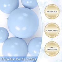 Kit d'arche de guirlande de ballons gonflables réutilisables bleu clair, 7 ballons en PVC connectés pour la décoration d'anniversaires, de mariages et d'événements