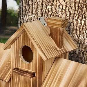 Mangeoires à oiseaux décoratives en stock pour la maison, l'extérieur et le jardin, mangeoires à oiseaux en bois durables avec plusieurs compartiments - Product Image 4