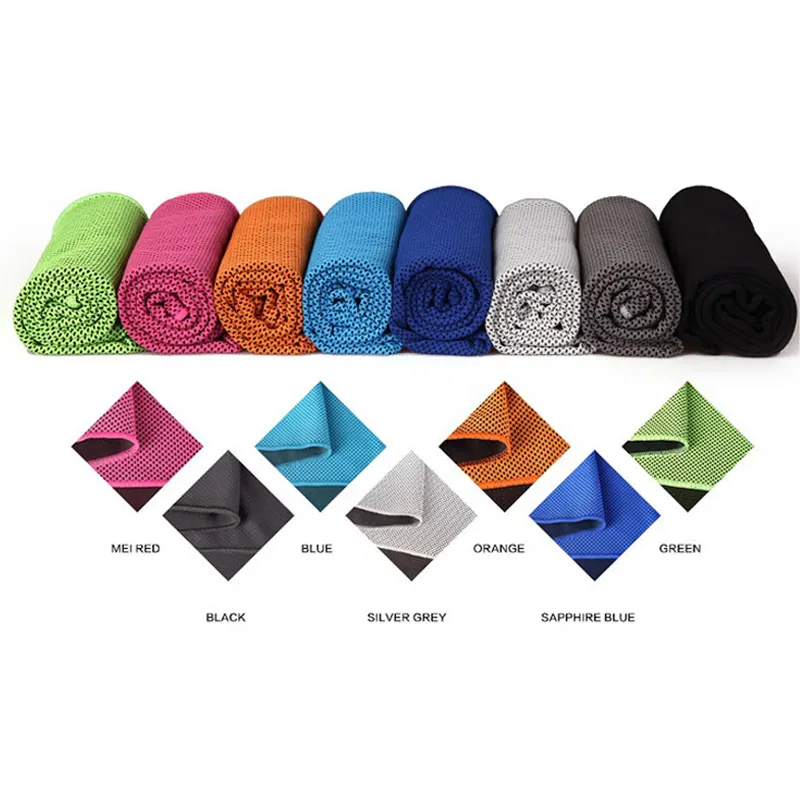 Custom Logo Gesublimeerd Snel Droog Microfiber Sporthanddoek Reactief Bedrukt Instant Koude Ijskoeling Handdoek