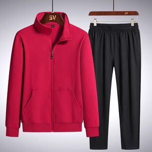 New Style Custom logo Pure Color Black Gray <strong>Red</strong> Running Fitness Zipper Coat and Pants Men Sports Wear Mens Track <strong>Suit</strong> - Product Image 5