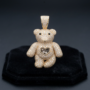 Colgante de Oso Teddy de Moda Más Vendido, Estilo Hip Hop, Oro Real de 14K, Diamante Certificado IGI, Corte Brillante, Joyería de Aniversario para Mujer - Product Image 3