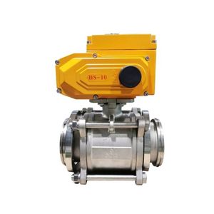 High Vacuum Pipeline Control SS304 Stainless Steel Manual Angle Tri <b>Clamp</b> Motorized Vacuum Ball with Movable Flange - Product Image 2