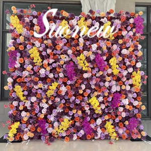 SN-FW05 3D 5D tăng Hoa Tường cuộn lên Hoa Tường Backdrop 8ft x 8ft Tím Hoa Tường Backdrop - Product Image 6