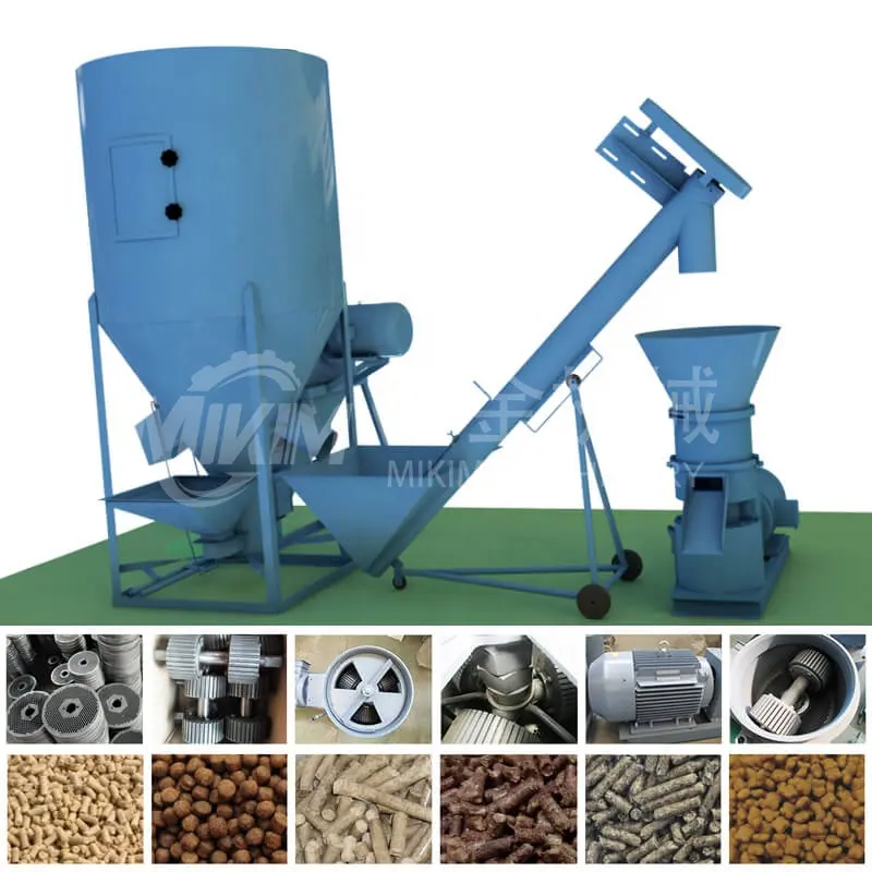 Động vật thức ăn Máy xay và Máy trộn Máy sấy đóng gói pelletizer granulator dây chuyền sản xuất pelletizer máy cho động vật nguồn cấp dữ liệu nhà sử dụng