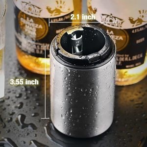 Nuevo abridor de botellas de cerveza automático de acero inoxidable con imán, regalo de boda elegante con tapa de botella. - Product Image 2