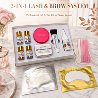 Kit de rehaussement et teinture de cils OEM ODM sous marque privée, teinture pour sourcils à la kératine, waterproof, longue tenue, logo personnalisé, emballage personnalisé