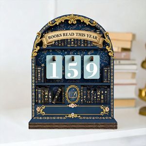 Contador de libros de madera leídos este año, decoración de escritorio, rastreador de lectura personalizado, regalo novedoso para amantes de los libros, venta al por mayor para librerías - Product Image 1