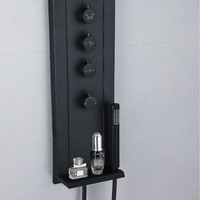 Nouvelle Douche Murale Multifonctionnelle Grande Cascade pour la Maison, Ensemble de Douche Pressurisé avec Robinet en Céramique, Noir Mat, Jet Doux Pluie
