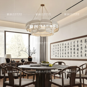 Cream Style Chandelier Round Led <b>Light</b> Source E27 Switch Control For Living Room Bedroom Study <b>Dining</b> Room - Product Image 4
