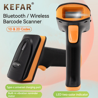 Lecteur de codes-barres portable sans fil KEFAR 1D et 2D, scanner manuel sans fil rechargeable, lecteur de codes-barres/QR USB