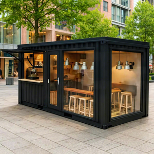 कम लागत वाले वाणिज्यिक तैयार घरों कंटेनर हाउस मॉड्यूलर पोर्टेबल कॉफी कियोस्क की दुकान कैनोपी कंटेनर हाउस मॉड्यूलर घरों चीन - Product Image 1