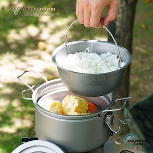 Casserole à micro-pression en titane pur pour l'extérieur avec pot intérieur d'une capacité de 2,0 à 3,0 L pour le camping et la cuisine légère - Product Image 3